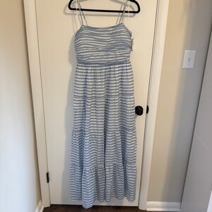 NWT Nordstrom Blue Hydrangea and Ivory Striped Dress
